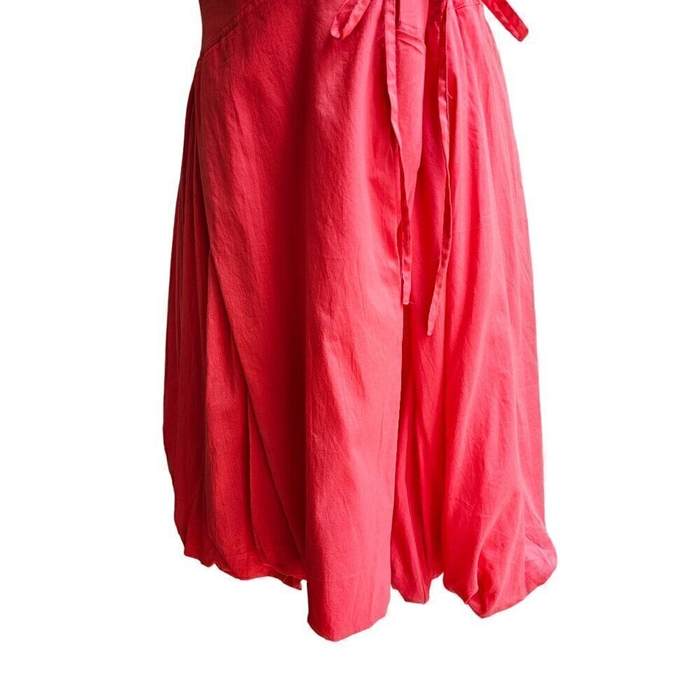 Vasna Paradise Pink Coral Sleeveless Wrap Dress - 100% Cotton - Size Small - Picture 8 of 13